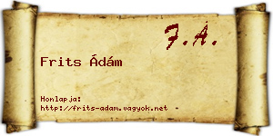 Frits Ádám névjegykártya
